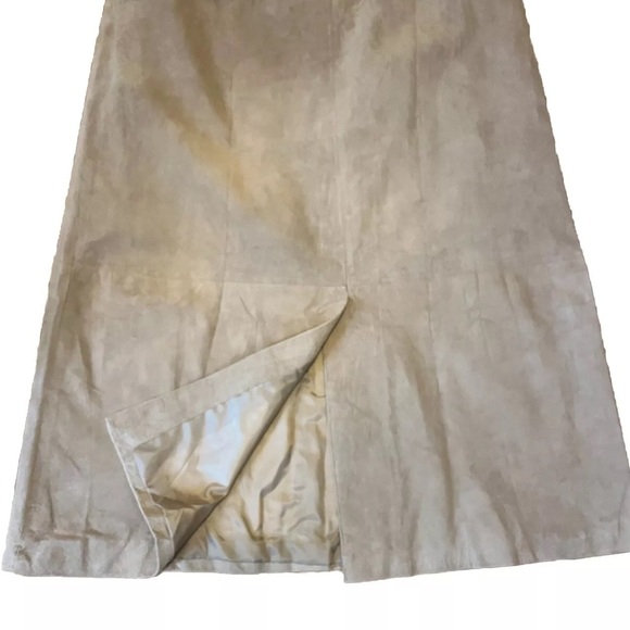 Jessica Holbrook QVC 100% Suede Leather Maxi Skirt Light Tan Plus Size 18W NWT - Picture 3 of 10